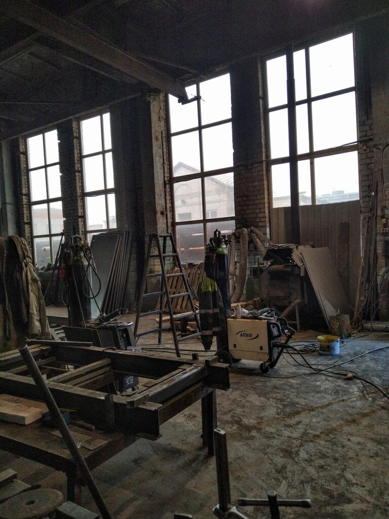 factory, industrial, welding, manufacturing, metalwork, steel, metal factory, welding shop